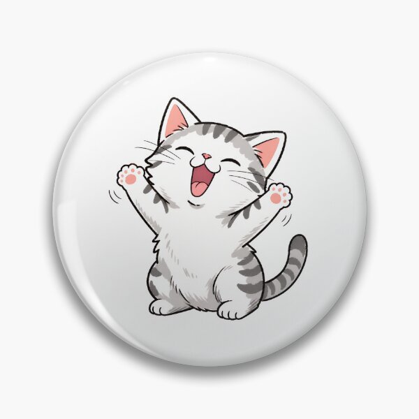 Item preview, Happy Cartoon Kitten Illustration with Stripes designed and sold by OlyvieArt.