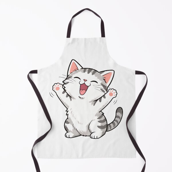 Item preview, Happy Cartoon Kitten Illustration with Stripes designed and sold by OlyvieArt.