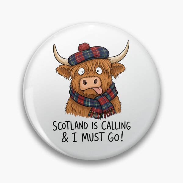 Item preview, Scotland Is Calling Funny Highland Cow Scottish Cartoon designed and sold by ShirtWreck.