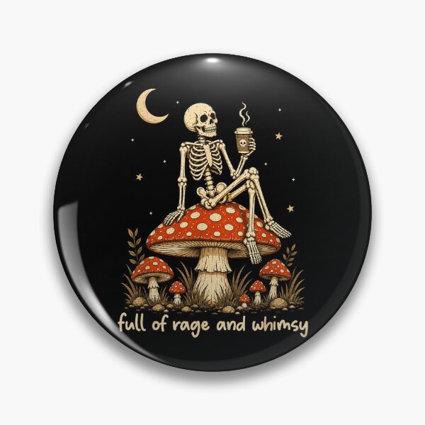 Item preview, Full Of Rage And Whimsy Skeleton Coffee On Mushroom Moon Stars Gothic Cute Fan Apparel designed and sold by slmfams.