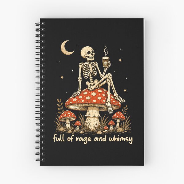 Item preview, Full Of Rage And Whimsy Skeleton Coffee On Mushroom Moon Stars Gothic Cute Fan Apparel designed and sold by slmfams.