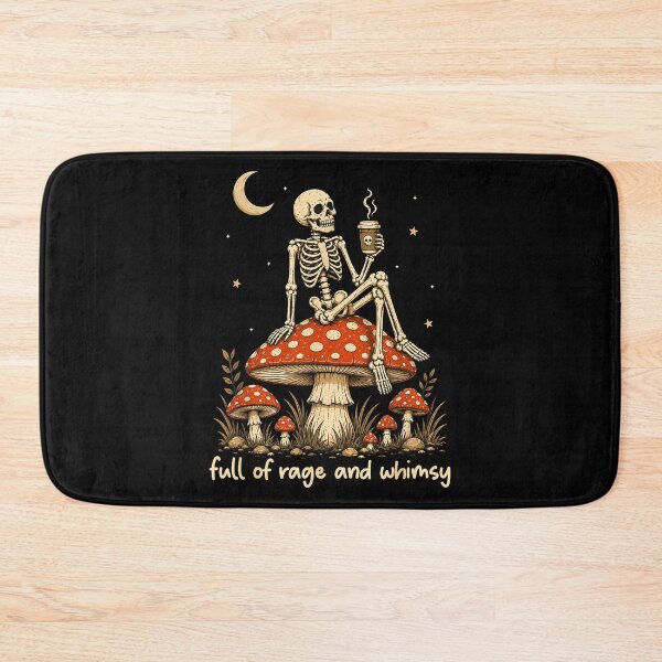 Item preview, Full Of Rage And Whimsy Skeleton Coffee On Mushroom Moon Stars Gothic Cute Fan Apparel designed and sold by slmfams.