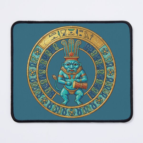 Item preview, Egyptian God Bes Amulet: Ancient Apotropaic Protector Medallion Art designed and sold by FreiherrPK.