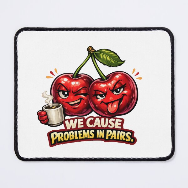 Item preview, Problem Pair Cherries – Mischief Cherry Duo Cartoon designed and sold by Sommium .