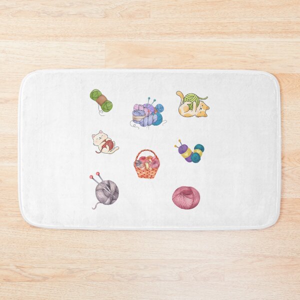 Artikelvorschau, Verspielte Katzen stricken Wolle, Garn und Stricknadeln entworfen und verkauft von junglegreenb.