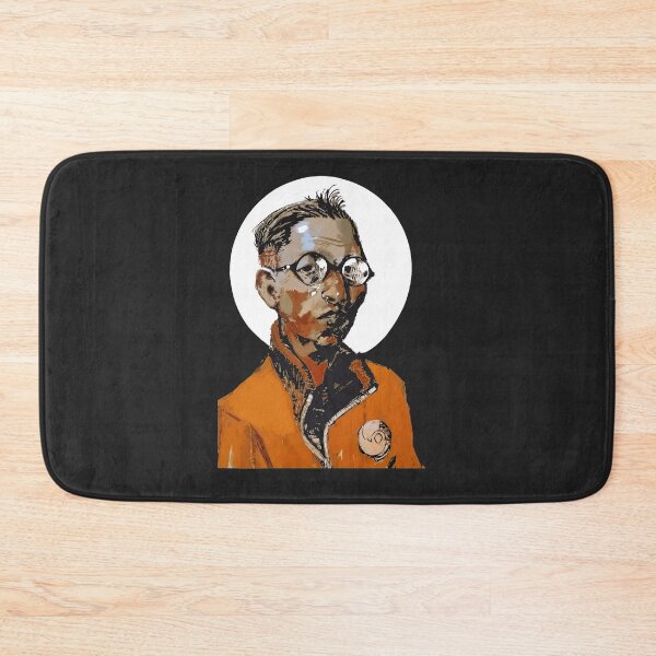 Item preview, Stylized Man Portrait with Glasses Orange Jacket Halo  designed and sold by kathrynsinor.