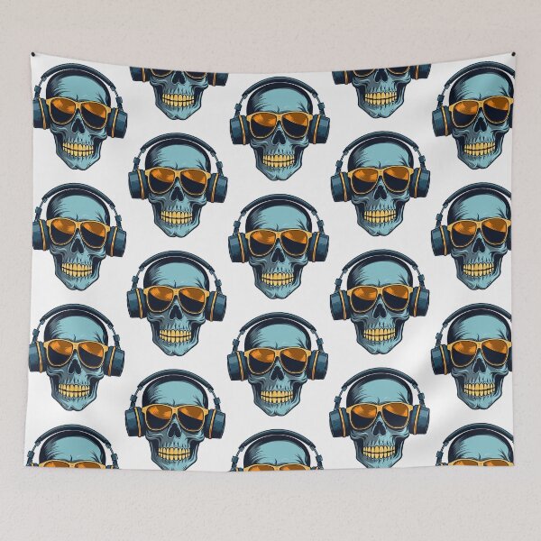 Item preview, Skull With Headphones designed and sold by azoandray.