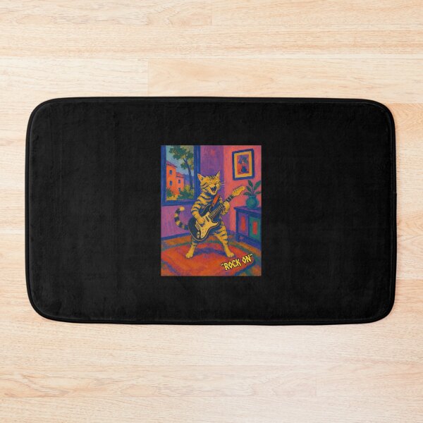 Item preview, Vibrant Cat Shredding Electric Instrument Painting designed and sold by OLIVIPAYSINGER.