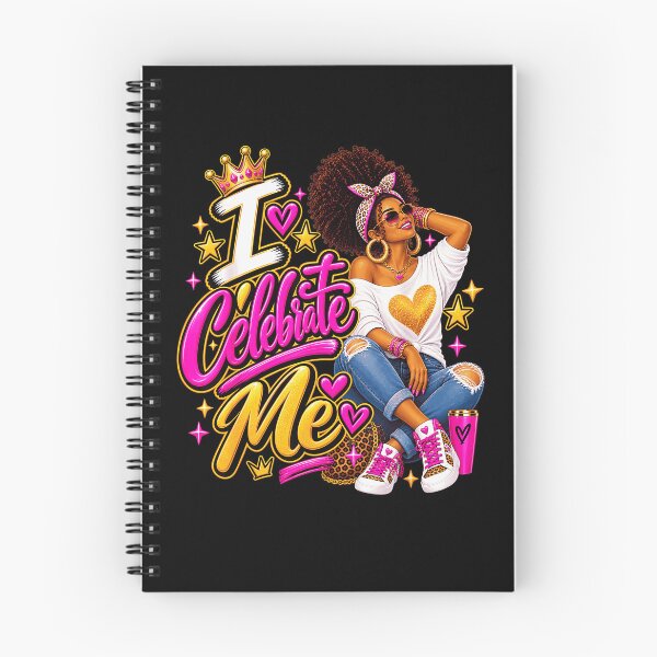 Item preview, I Celebrate Me Confident Black Woman Pink Gold Crown Self Love Empowerment Fan Apparel designed and sold by slmfams.