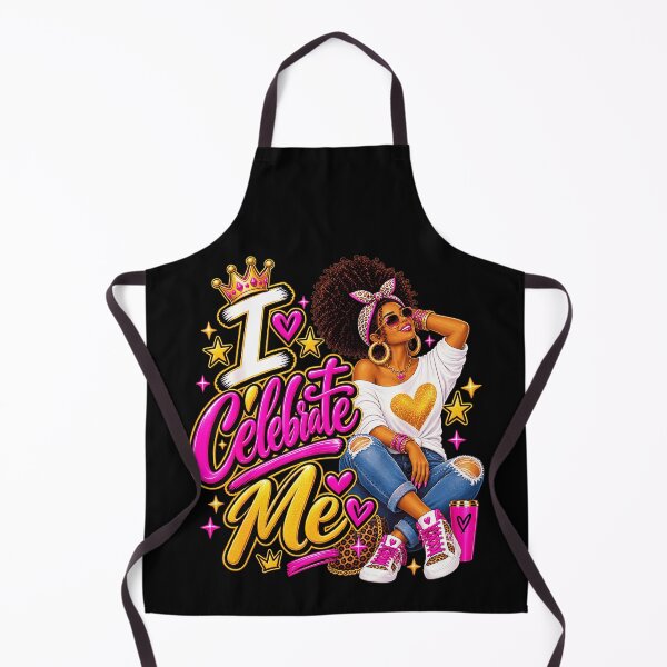 Item preview, I Celebrate Me Confident Black Woman Pink Gold Crown Self Love Empowerment Fan Apparel designed and sold by slmfams.