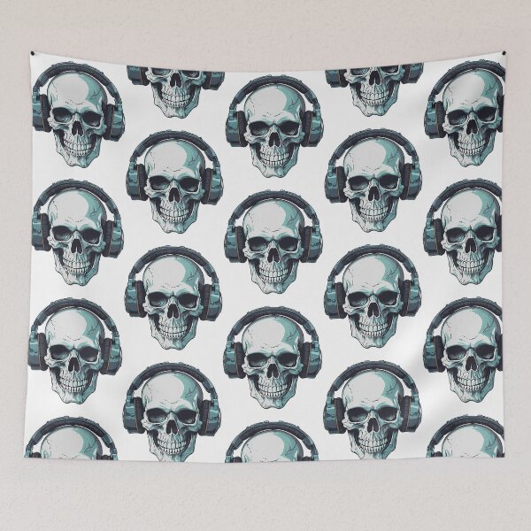 Item preview, Skull With Headphones designed and sold by azoandray.