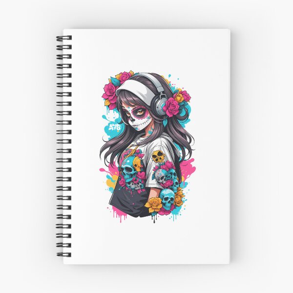 Item preview, Sugar Skull Girl With Black Hair  Headphones designed and sold by azoandray.