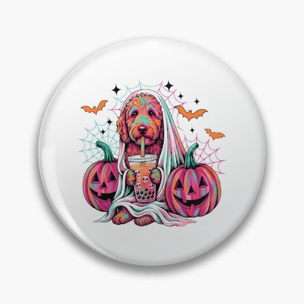 Item preview, Halloween Ghost Dog Boba Tea Goldendoodle designed and sold by KroghDs.