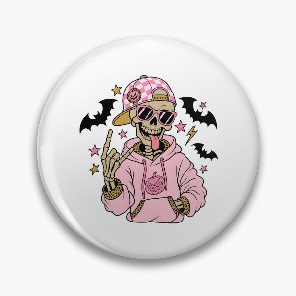 Item preview, Pink Skeleton Halloween Skater Girls designed and sold by KroghDs.