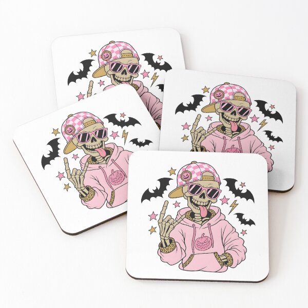 Item preview, Pink Skeleton Halloween Skater Girls designed and sold by KroghDs.