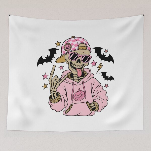 Item preview, Pink Skeleton Halloween Skater Girls designed and sold by KroghDs.