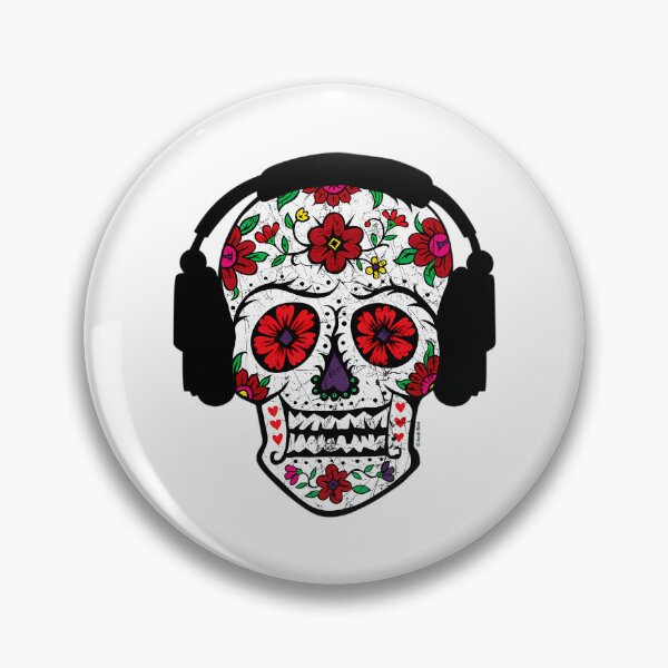 Item preview, Sugar Skull With Headphones designed and sold by azoandray.