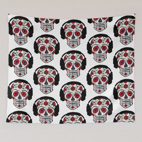 Item preview, Sugar Skull With Headphones designed and sold by azoandray.