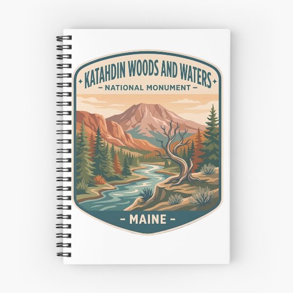 Item preview, Katahdin Woods and Waters Maine Vintage Mountain Hiking Souvenir designed and sold by LittleArij.