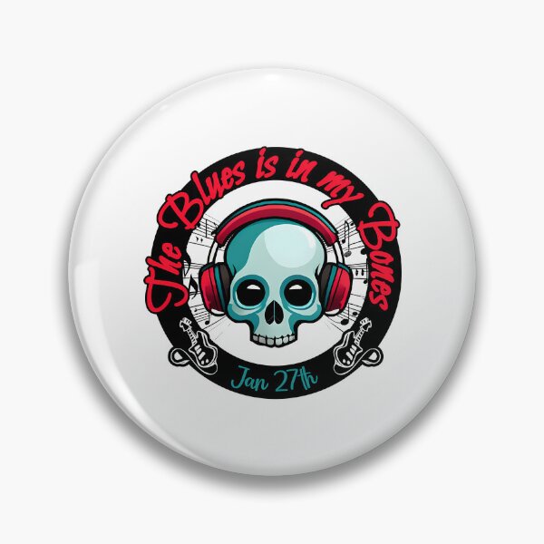 Item preview, The Blues Is In My Bones  Blue Skull designed and sold by azoandray.