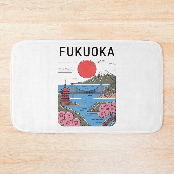 Item preview, Fukuoka Japan Cityscape Travel Art designed and sold by IlanaLoudin.