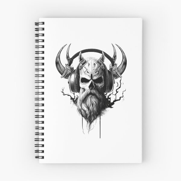 Item preview, Viking Vintage Skull Beard With Headphone designed and sold by azoandray.