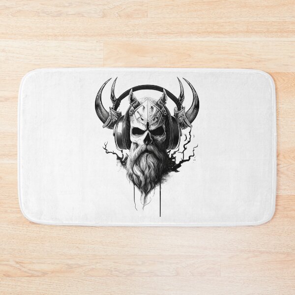 Item preview, Viking Vintage Skull Beard With Headphone designed and sold by azoandray.