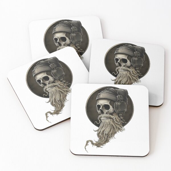 Item preview, Viking Vintage Skull Beard With Headphone designed and sold by azoandray.