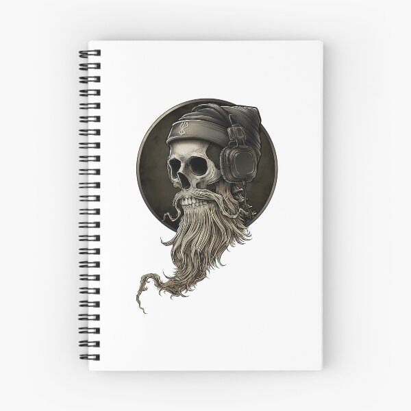 Item preview, Viking Vintage Skull Beard With Headphone designed and sold by azoandray.