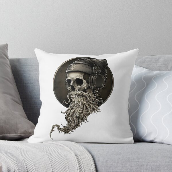 Item preview, Viking Vintage Skull Beard With Headphone designed and sold by azoandray.