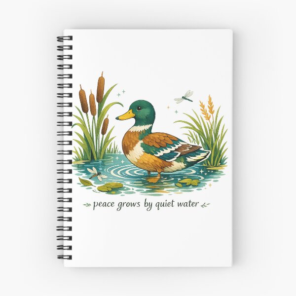 Item preview, Peace Grows by Quiet Water Duck Pond Cottagecore Nature Art Design designed and sold by inkoutninja.