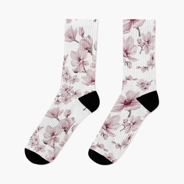 Item preview, Soft Pink Magnolia Blossoms Hand-Drawn Floral Art designed and sold by Mazza-mazza.