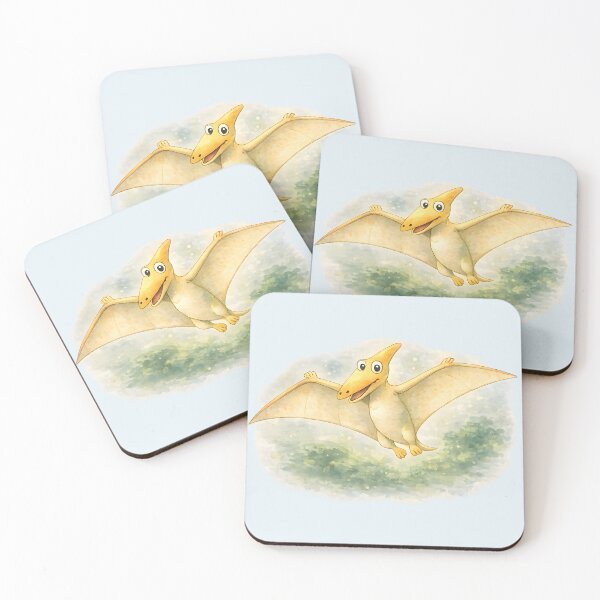 Item preview, Happy Flying Pterodactyl – Cute Watercolor Dinosaur Illustration designed and sold by blankTeeShirt.