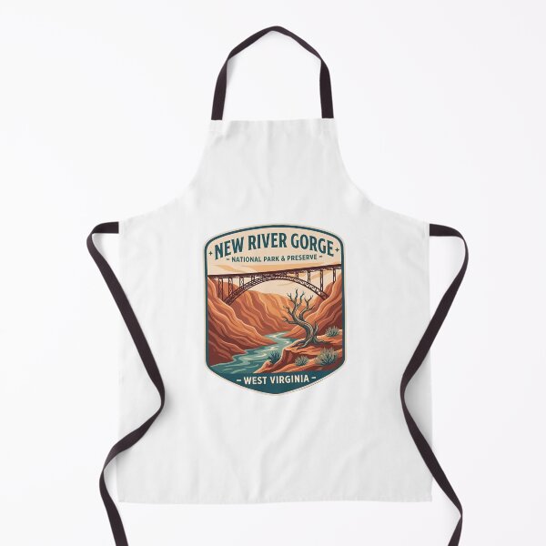 Item preview, New River Gorge West Virginia Vintage Bridge Hiking Travel Art designed and sold by LittleArij.
