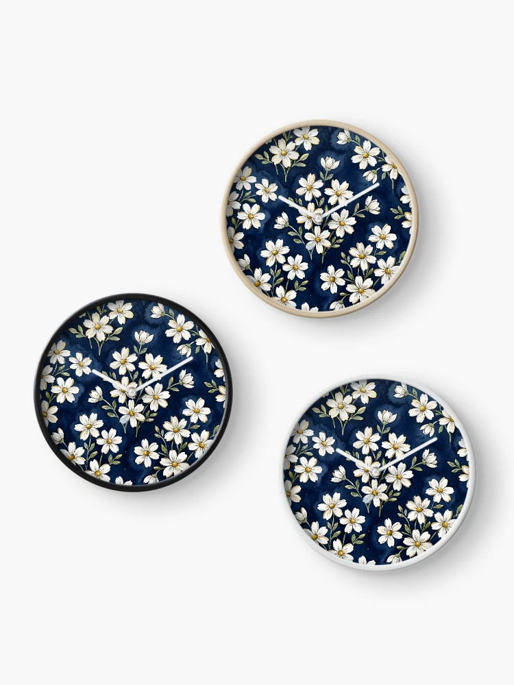 Thumbnail 3 of 4, Clock, Small Flowers designed and sold by GraphicsClub.