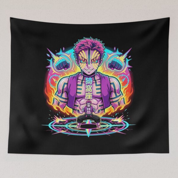Item preview, Akaza Neon Anime Demon Slayer Powerful Art designed and sold by fiat-slatin-art.