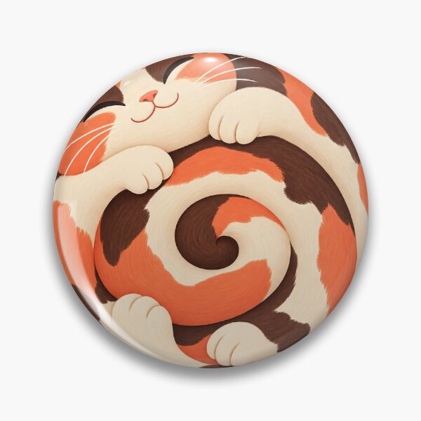 Item preview, Cinnamon Roll Cat — Curled Calico Cat Illustration designed and sold by thefreezoneart.