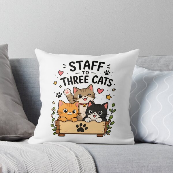Item preview, Staff to Three Cats Cute Kitten Box Design designed and sold by SoyLamderma.