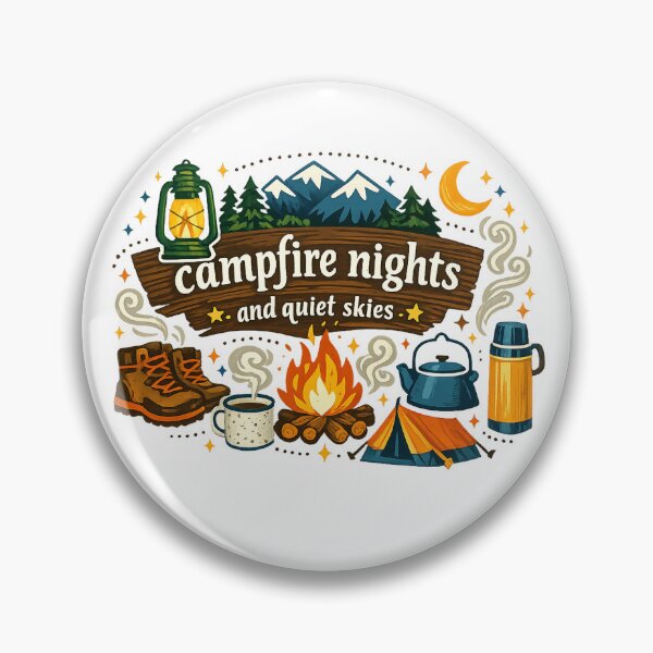 Item preview, Campfire Nights and Quiet Skies Camping Outdoor Adventure Art designed and sold by inkoutninja.