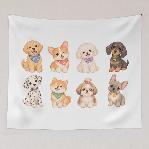 Item preview, Cute Watercolor Dogs – Puppy Illustration designed and sold by Lyannaadesign.