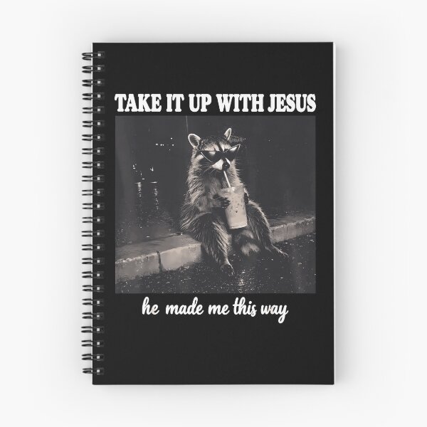 Item preview, Take It Up With Jesus He Made Me This Way Cool Raccoon Sunglasses Iced Coffee Fan Apparel designed and sold by slmfams.