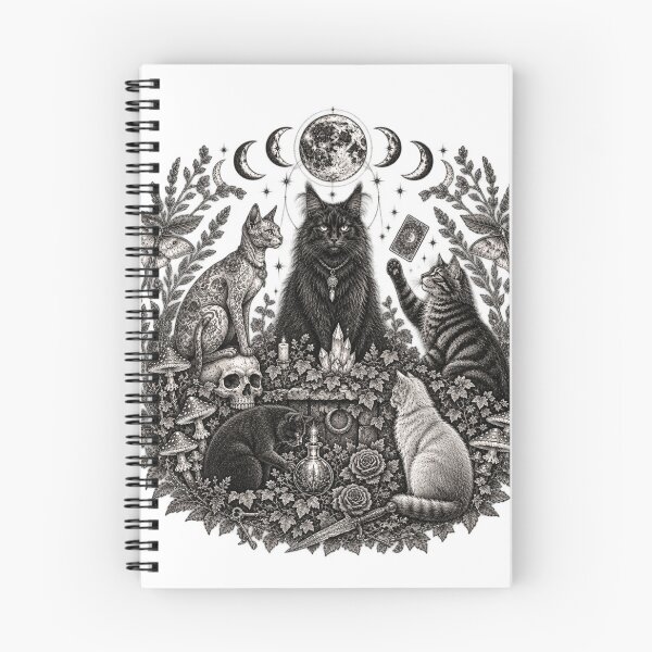 Item preview, Cat Coven Mystical Witchy Moon Phase Crystal Graphic designed and sold by VGAfanatic.