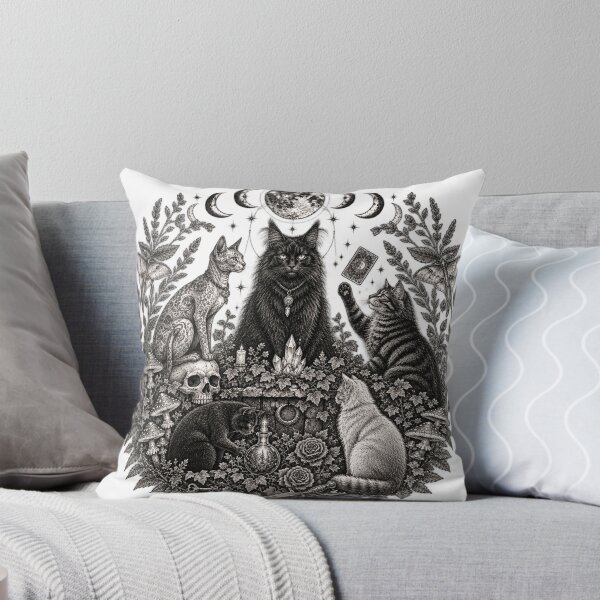 Item preview, Cat Coven Mystical Witchy Moon Phase Crystal Graphic designed and sold by VGAfanatic.
