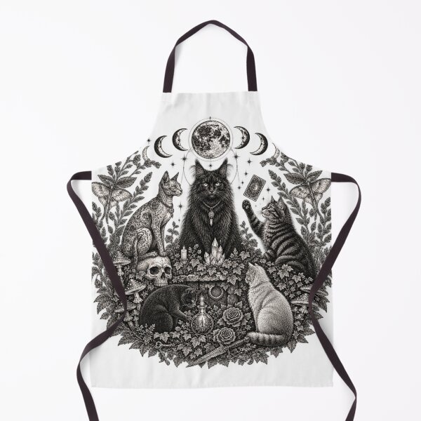 Item preview, Cat Coven Mystical Witchy Moon Phase Crystal Graphic designed and sold by VGAfanatic.