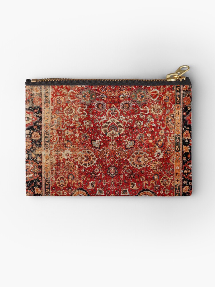 Thumbnail 1 of 4, Zipper Pouch, 17th Century Afghanistan Rug Print designed and sold by bragova.