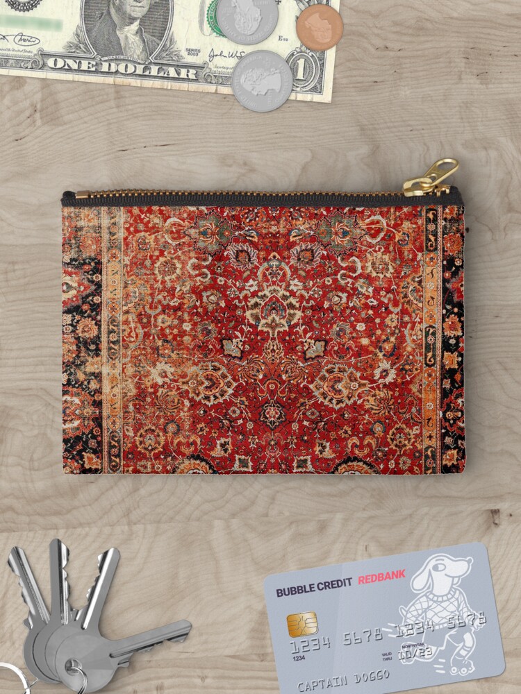 Thumbnail 3 of 4, Zipper Pouch, 17th Century Afghanistan Rug Print designed and sold by bragova.