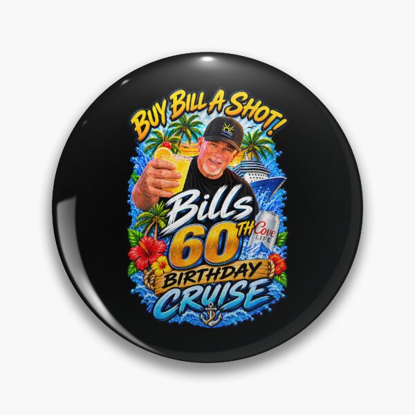 Item preview, Buy Bill A Shot Bills 60th Birthday Cruise Tropical Party Celebration Fan Apparel designed and sold by slmfams.