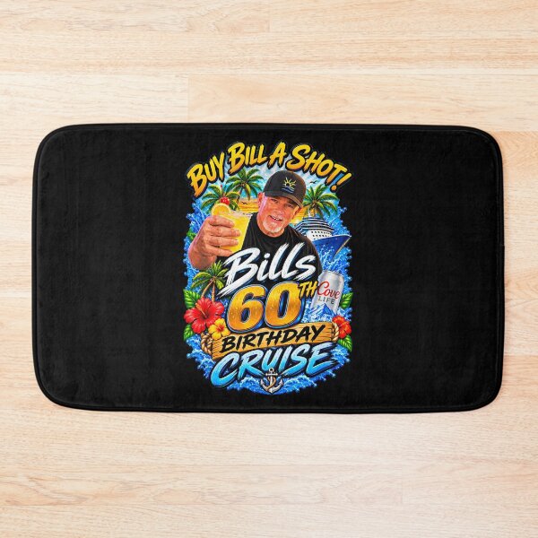 Item preview, Buy Bill A Shot Bills 60th Birthday Cruise Tropical Party Celebration Fan Apparel designed and sold by slmfams.