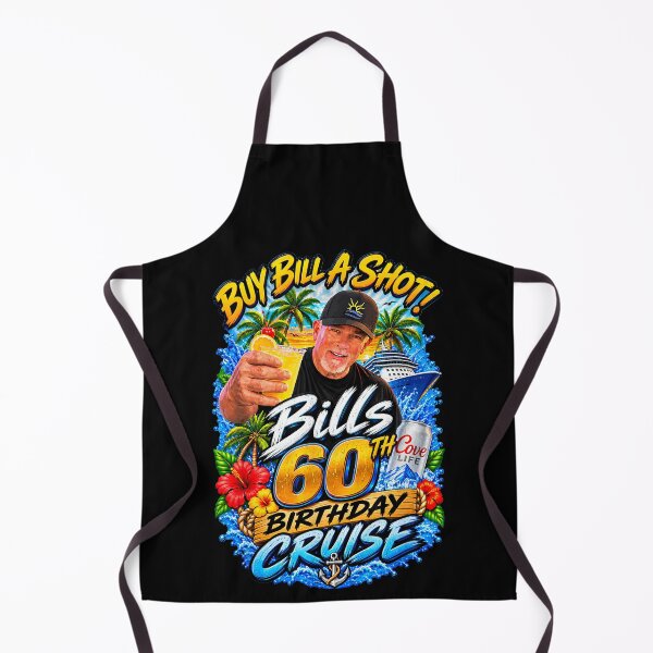 Item preview, Buy Bill A Shot Bills 60th Birthday Cruise Tropical Party Celebration Fan Apparel designed and sold by slmfams.