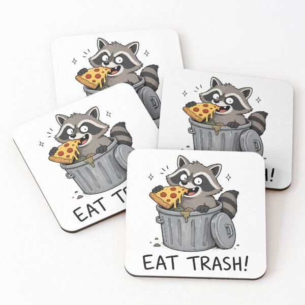 Item preview, Raccoon Eating Pizza Trash Panda Funny Cartoon designed and sold by ShirtWreck.